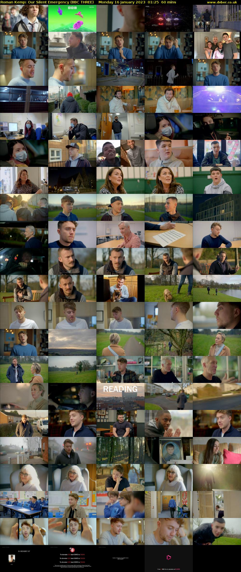 Roman Kemp: Our Silent Emergency (BBC THREE) Monday 16 January 2023 01:25 - 02:25