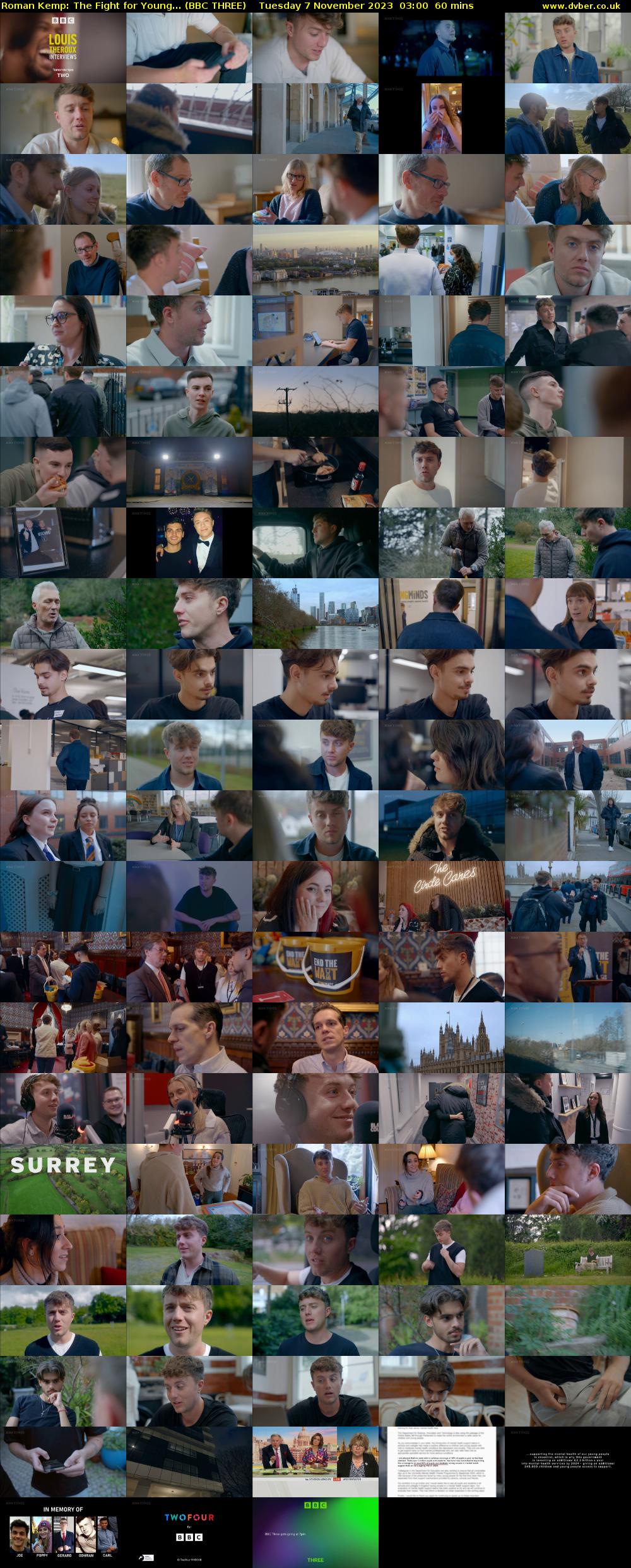 Roman Kemp: The Fight for Young... (BBC THREE) Tuesday 7 November 2023 03:00 - 04:00