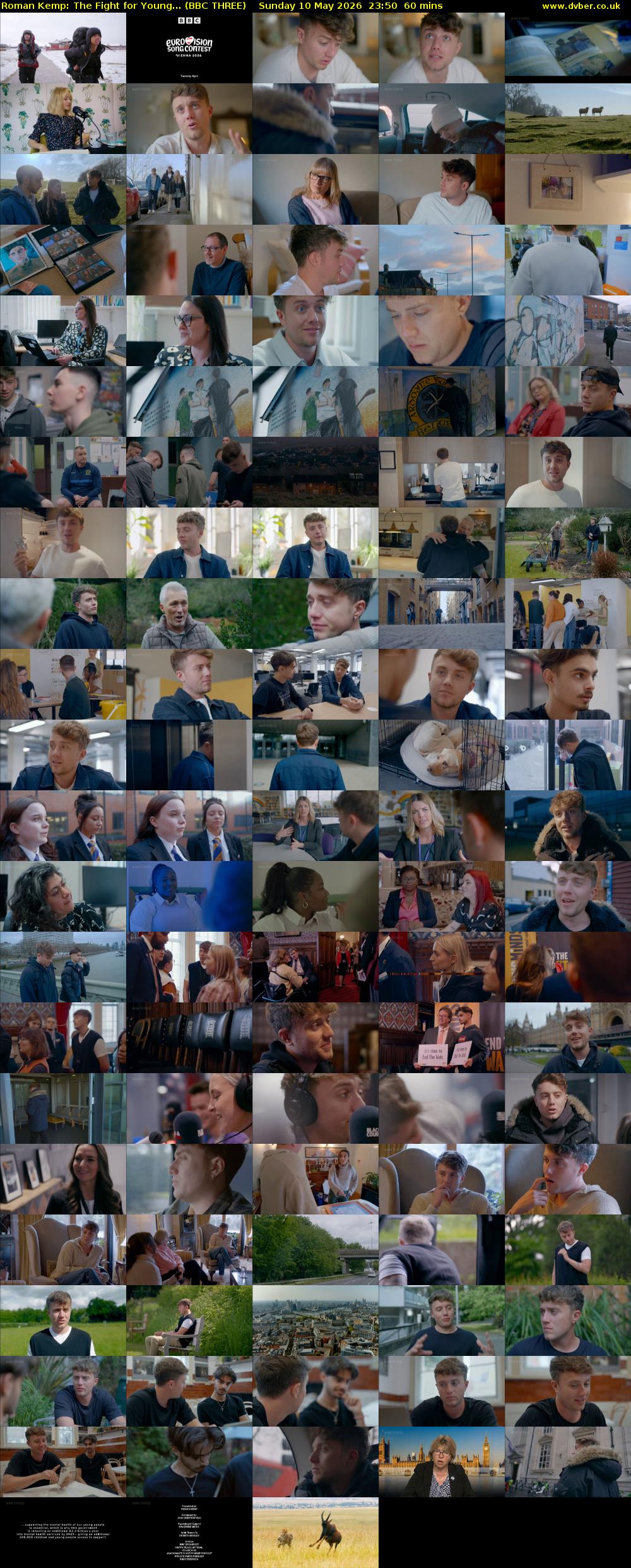 Roman Kemp: The Fight for Young... (BBC THREE) Sunday 10 May 2026 23:50 - 00:50