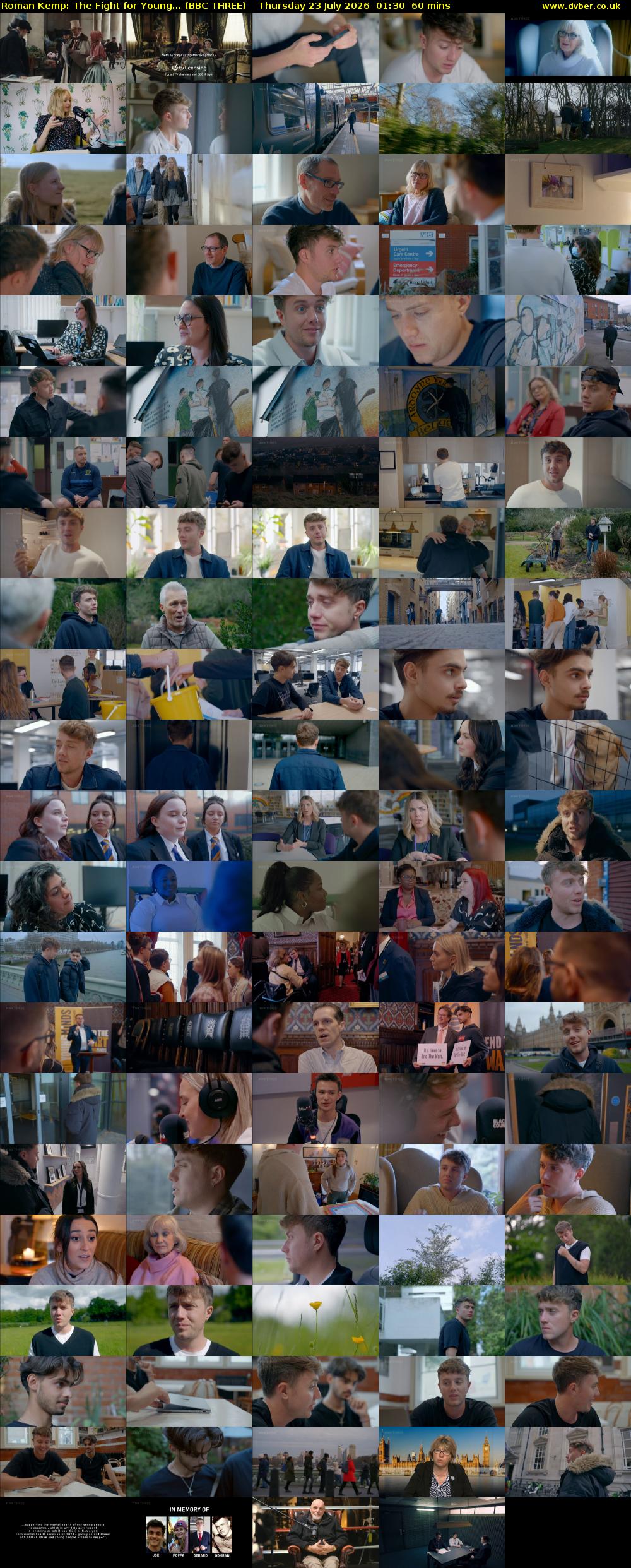 Roman Kemp: The Fight for Young... (BBC THREE) Thursday 23 July 2026 01:30 - 02:30