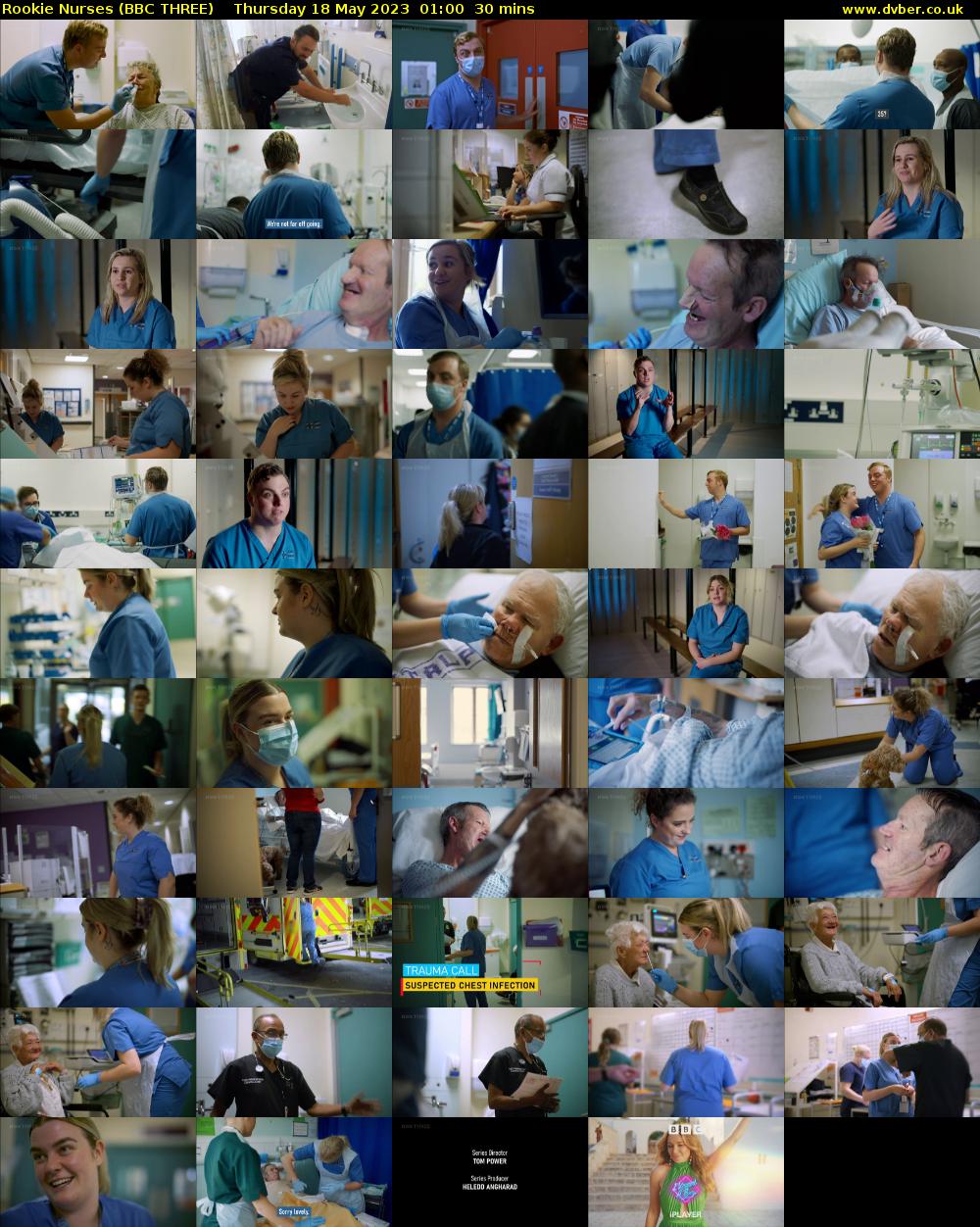 Rookie Nurses (BBC THREE) Thursday 18 May 2023 01:00 - 01:30