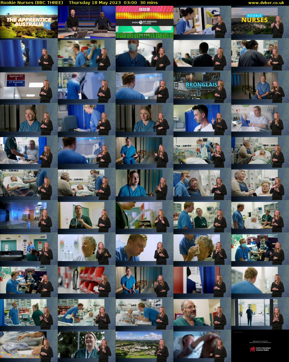 Rookie Nurses (BBC THREE) Thursday 18 May 2023 03:00 - 03:30
