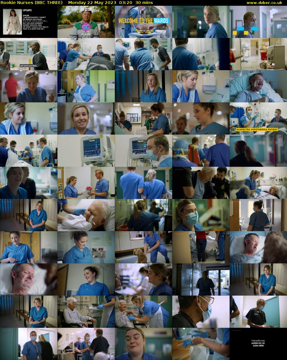 Rookie Nurses (BBC THREE) Monday 22 May 2023 03:20 - 03:50