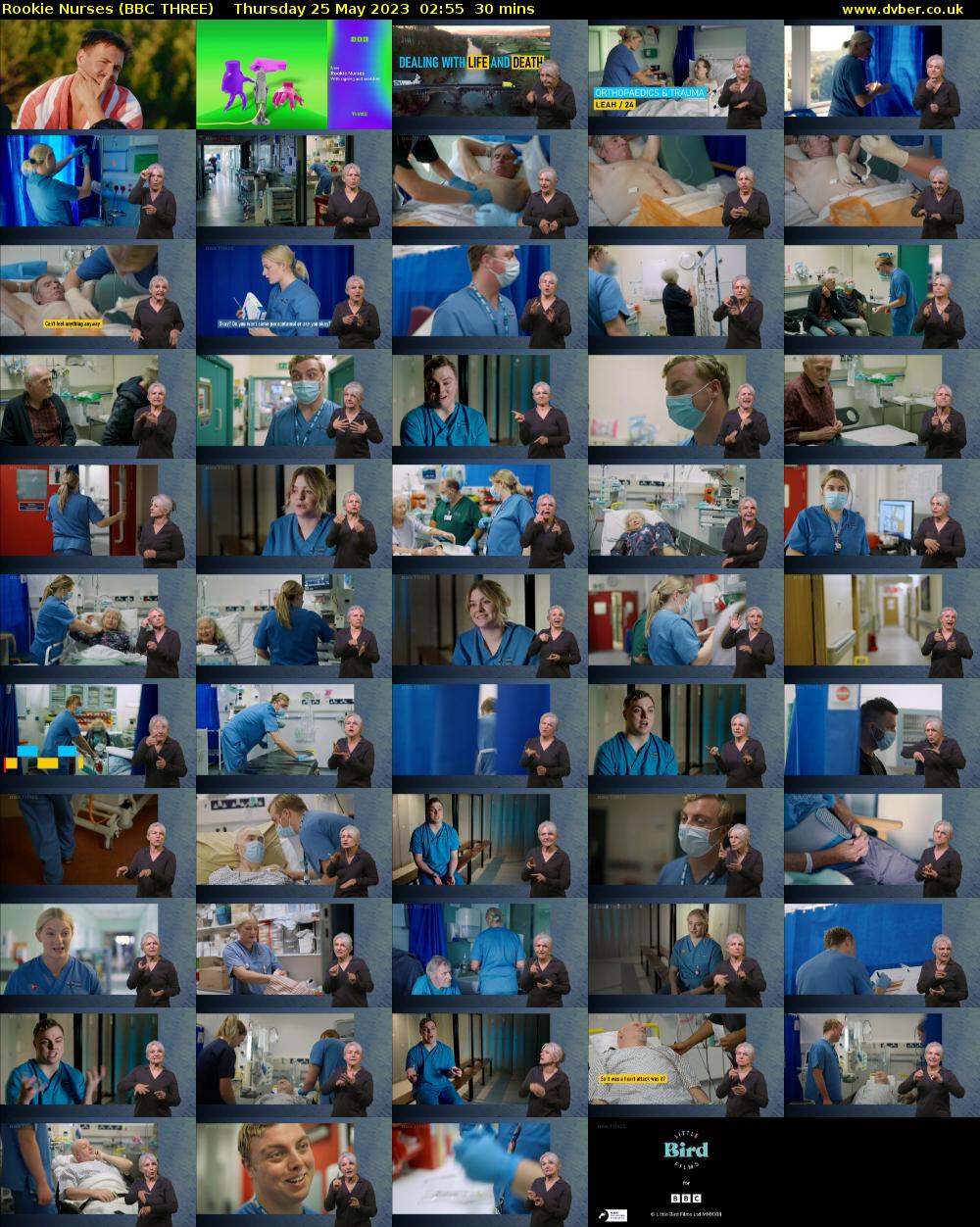 Rookie Nurses (BBC THREE) Thursday 25 May 2023 02:55 - 03:25
