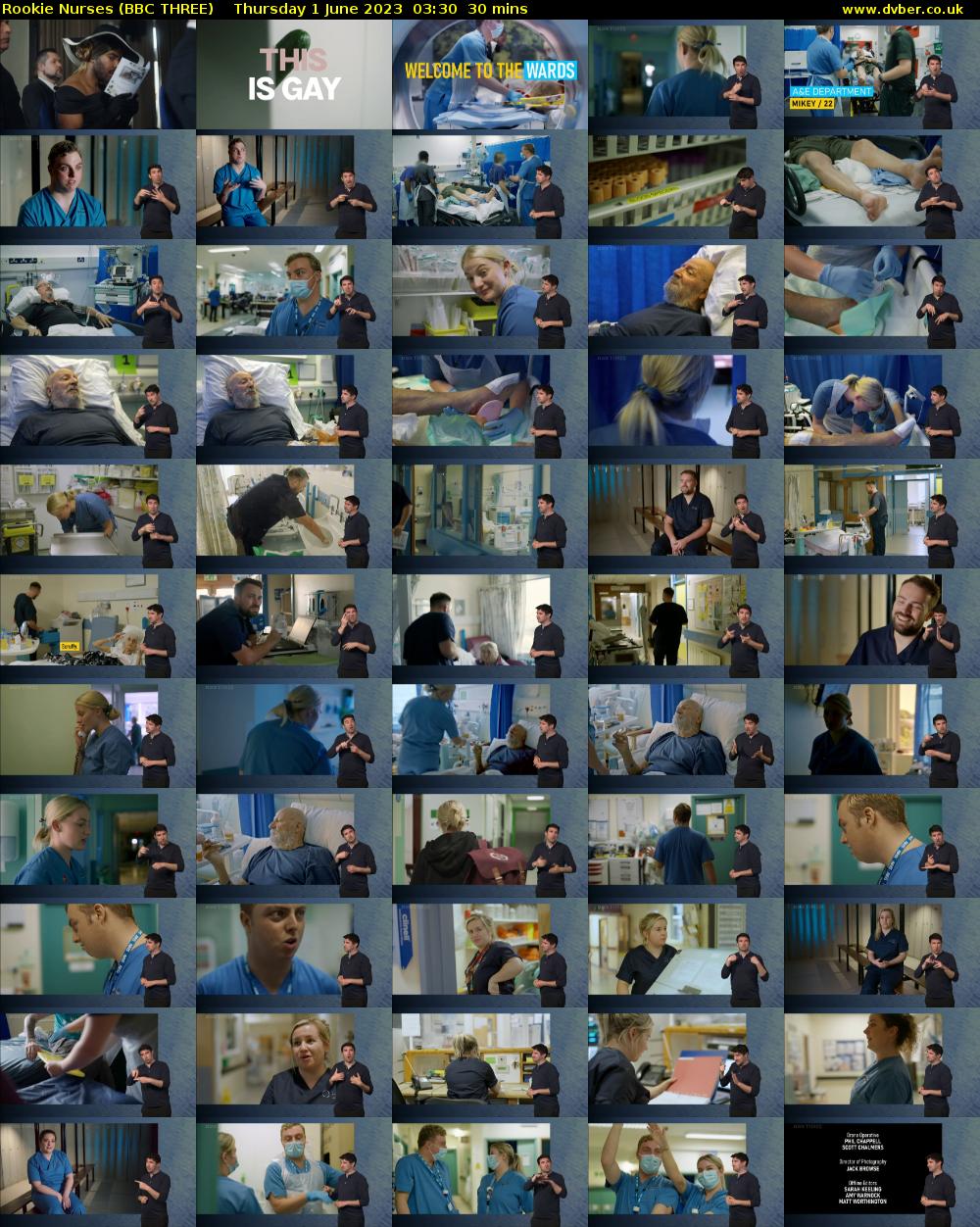Rookie Nurses (BBC THREE) Thursday 1 June 2023 03:30 - 04:00