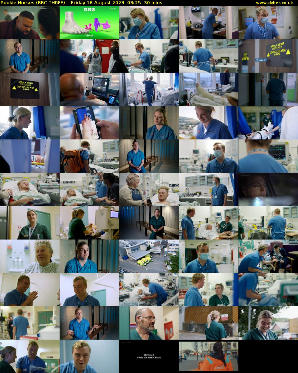 Rookie Nurses (BBC THREE) Friday 18 August 2023 03:25 - 03:55