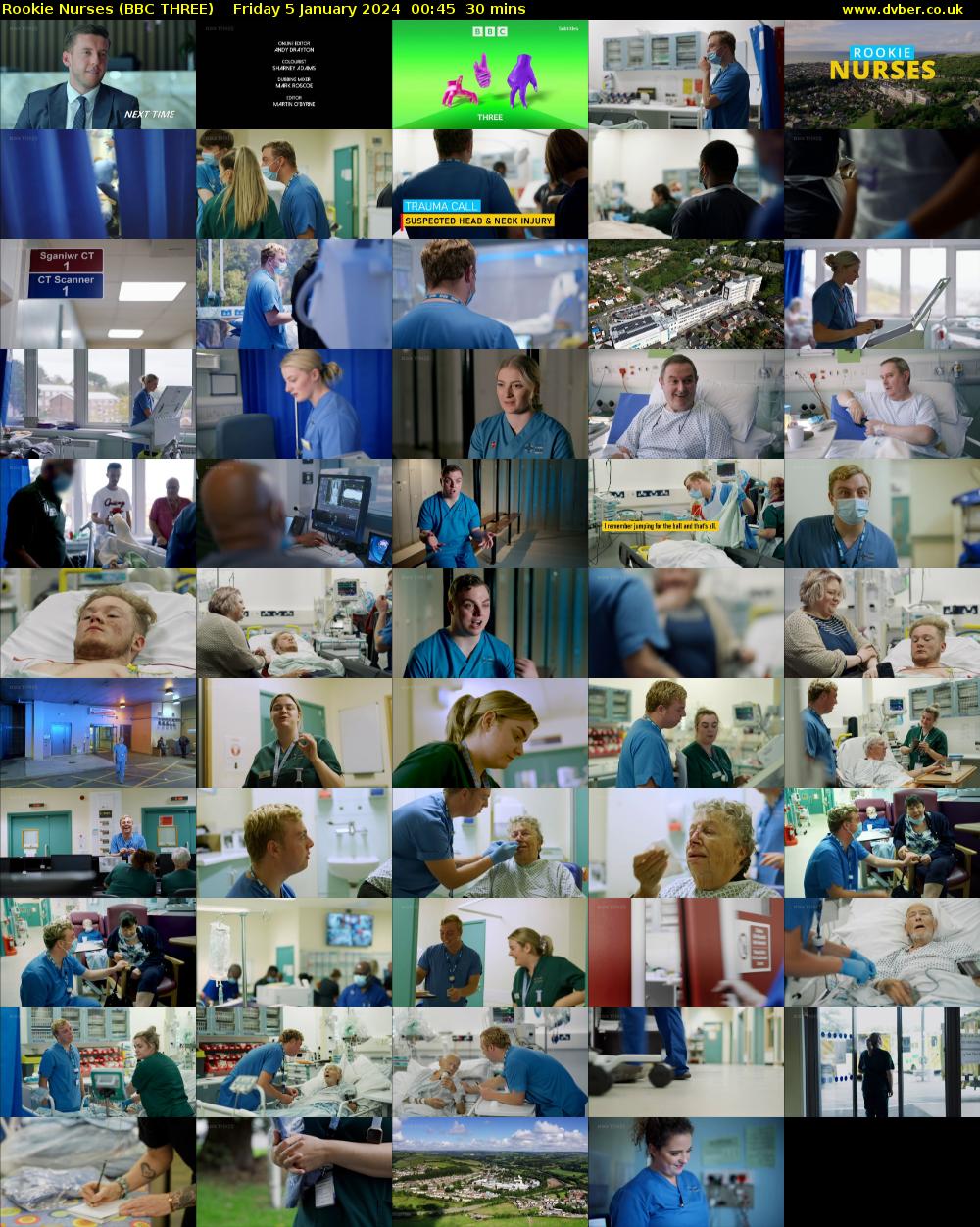 Rookie Nurses (BBC THREE) Friday 5 January 2024 00:45 - 01:15