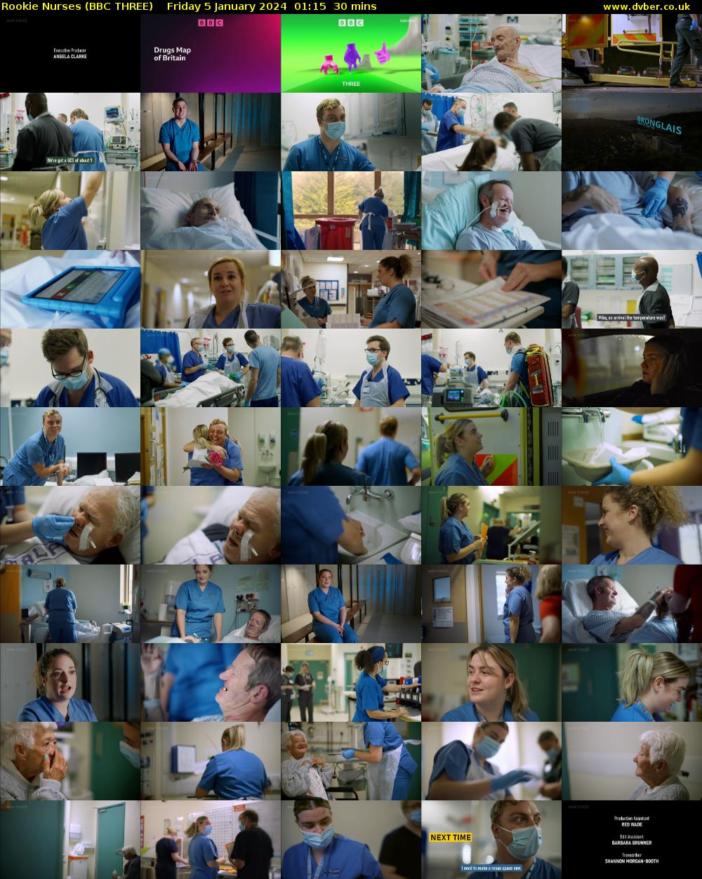 Rookie Nurses (BBC THREE) Friday 5 January 2024 01:15 - 01:45