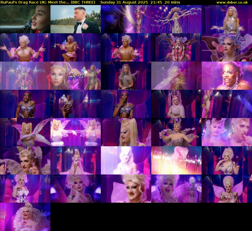 RuPaul's Drag Race UK: Meet the... (BBC THREE) Sunday 31 August 2025 21:45 - 22:05