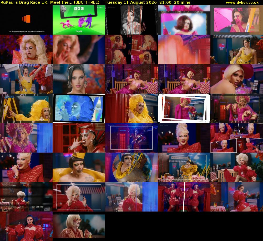 RuPaul's Drag Race UK: Meet the... (BBC THREE) Tuesday 11 August 2026 21:00 - 21:20