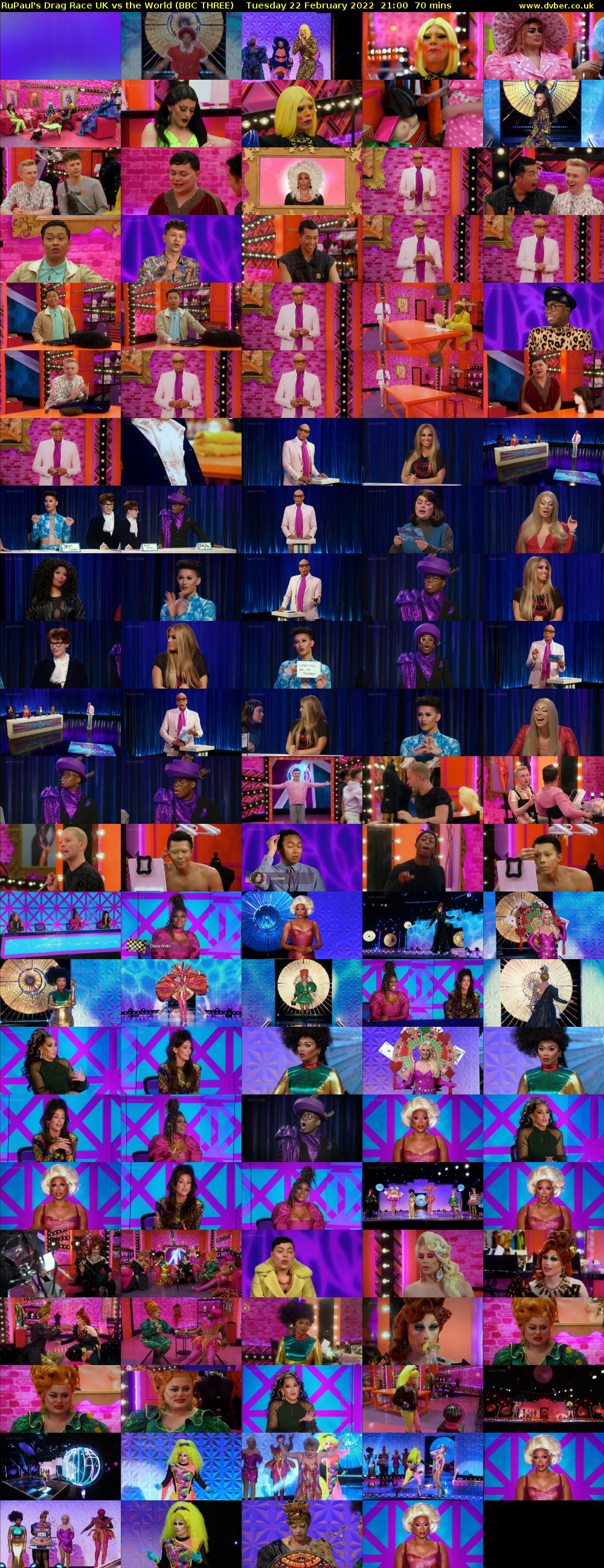 RuPaul's Drag Race UK vs The World (BBC THREE) Tuesday 22 February 2022 21:00 - 22:10