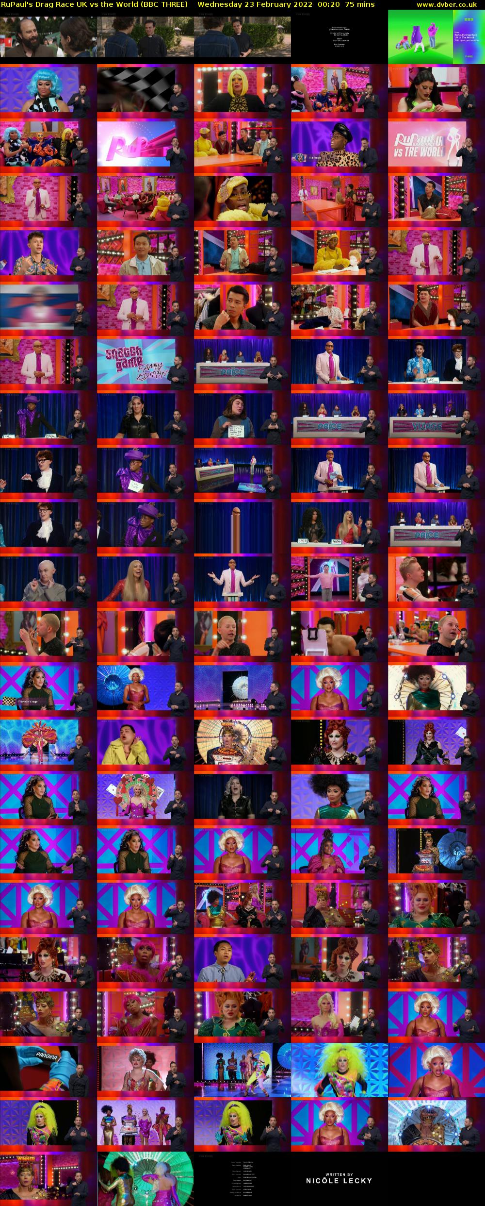RuPaul's Drag Race UK vs The World (BBC THREE) Wednesday 23 February 2022 00:20 - 01:35