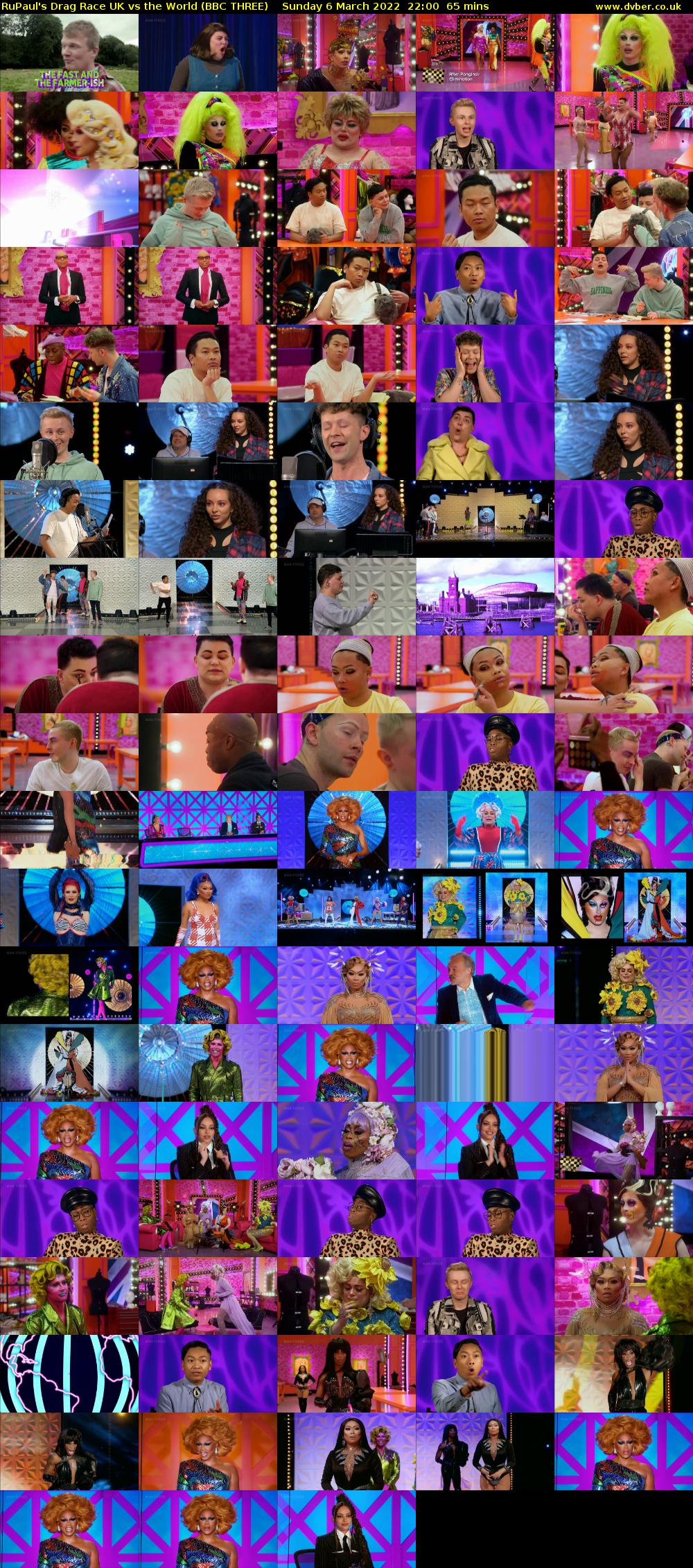 RuPaul's Drag Race UK vs The World (BBC THREE) Sunday 6 March 2022 22:00 - 23:05