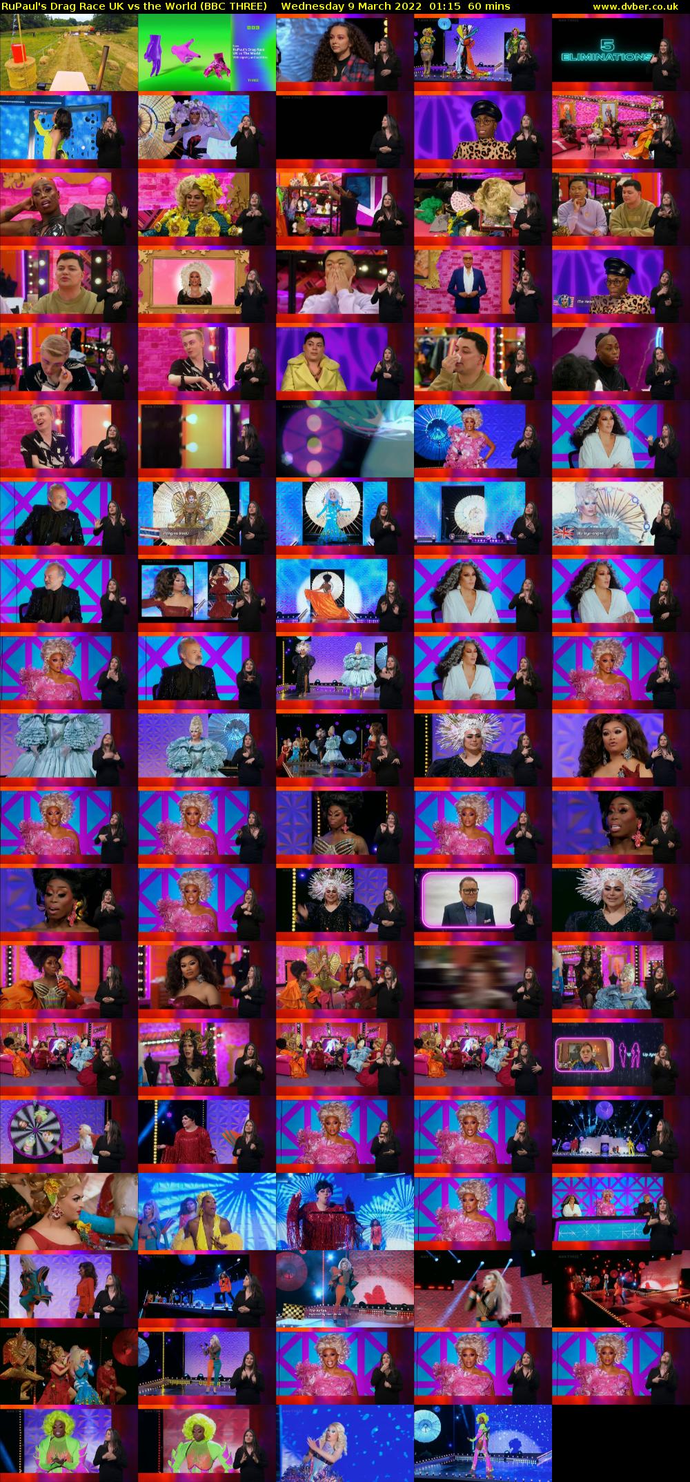 RuPaul's Drag Race UK vs The World (BBC THREE) Wednesday 9 March 2022 01:15 - 02:15