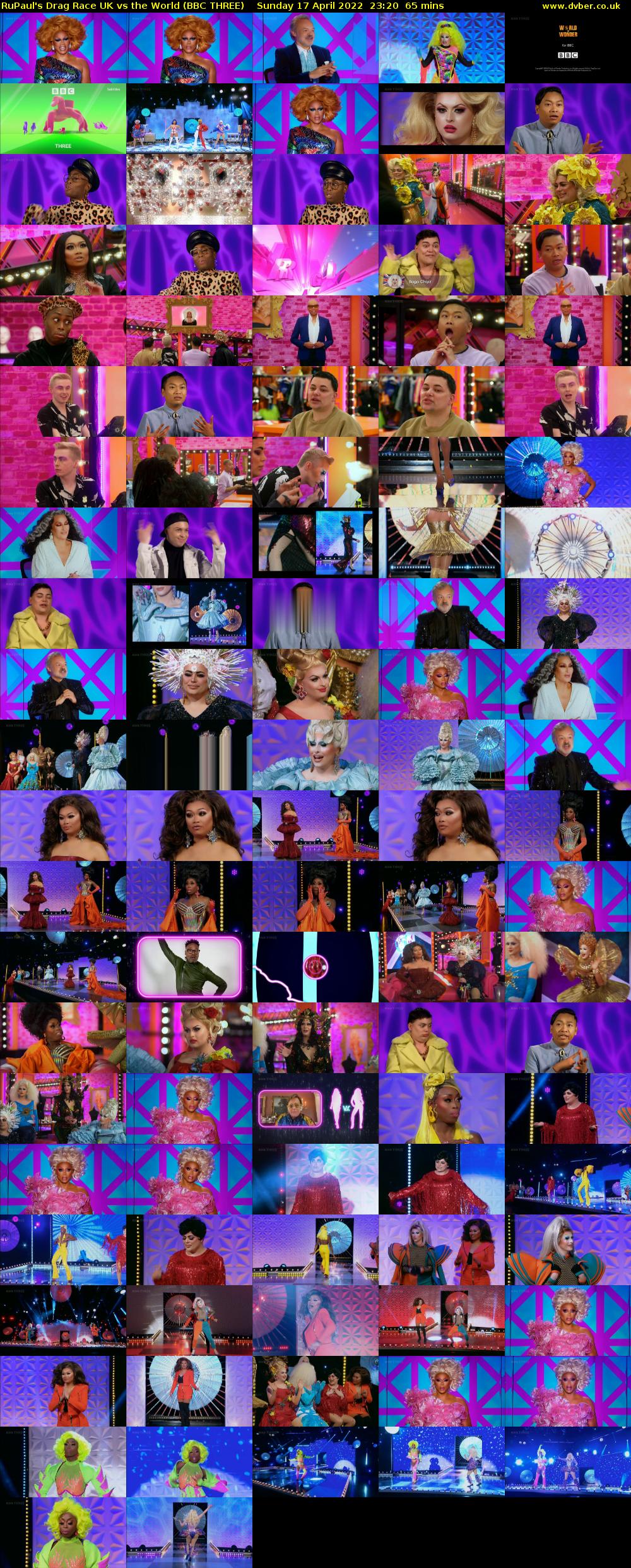 RuPaul's Drag Race UK vs The World (BBC THREE) Sunday 17 April 2022 23:20 - 00:25