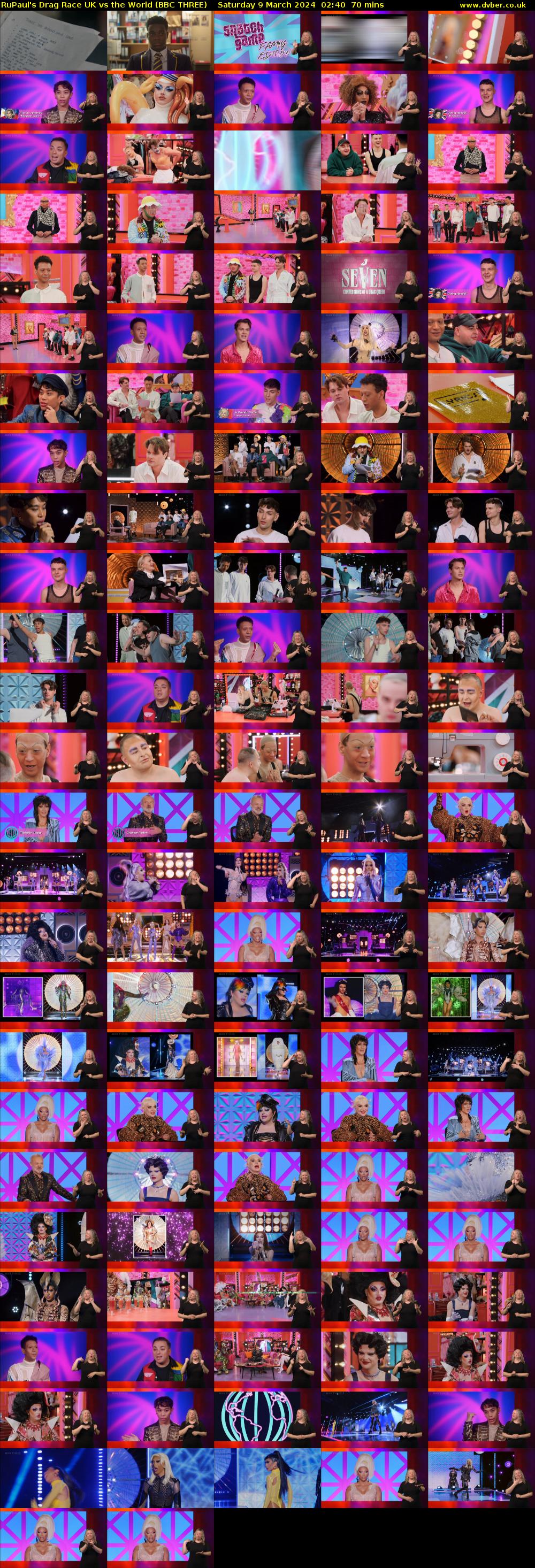 RuPaul's Drag Race UK vs The World (BBC THREE) Saturday 9 March 2024 02:40 - 03:50