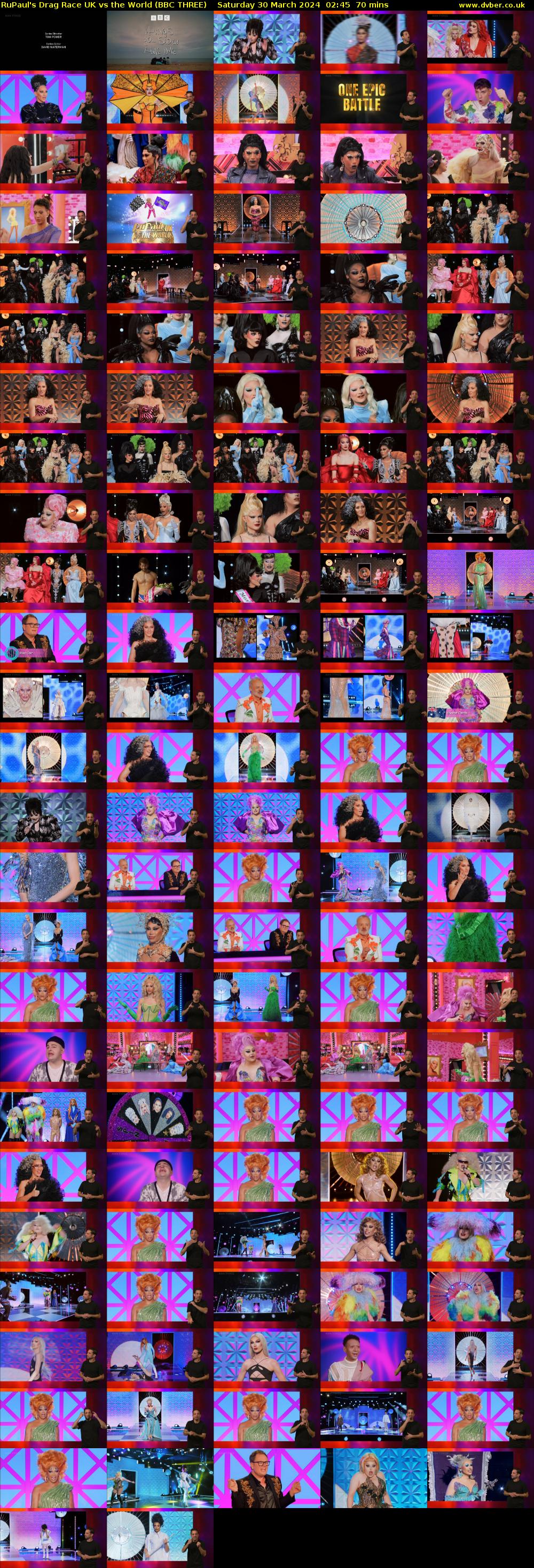 RuPaul's Drag Race UK vs The World (BBC THREE) Saturday 30 March 2024 02:45 - 03:55