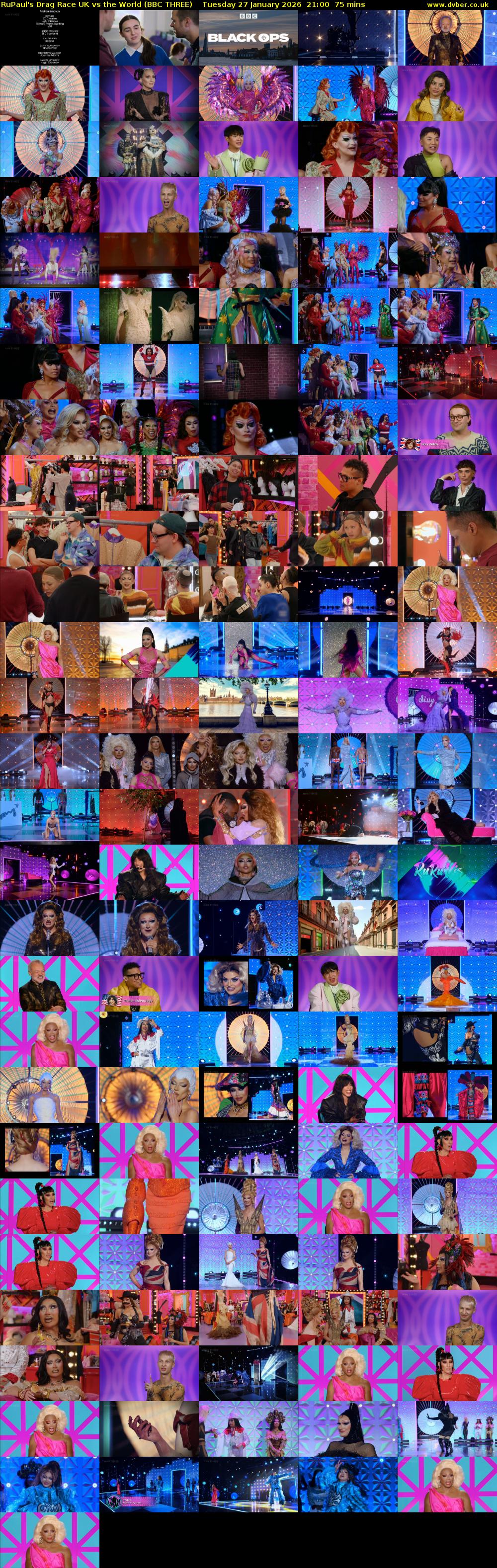 RuPaul's Drag Race UK vs The World (BBC THREE) Tuesday 27 January 2026 21:00 - 22:15