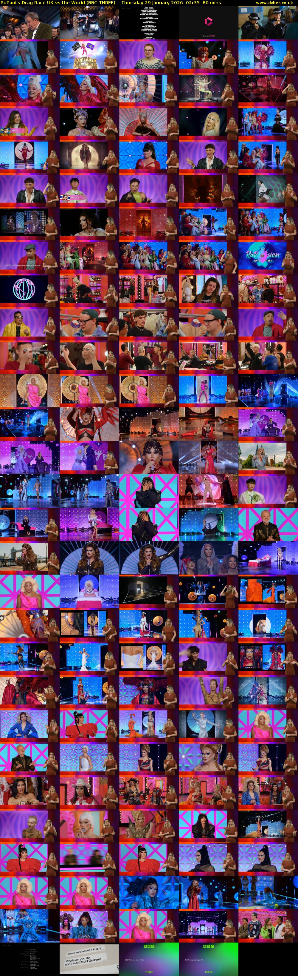 RuPaul's Drag Race UK vs The World (BBC THREE) Thursday 29 January 2026 02:35 - 03:55