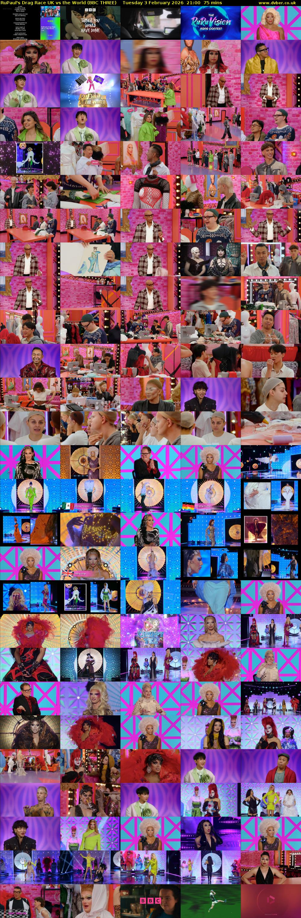 RuPaul's Drag Race UK vs The World (BBC THREE) Tuesday 3 February 2026 21:00 - 22:15