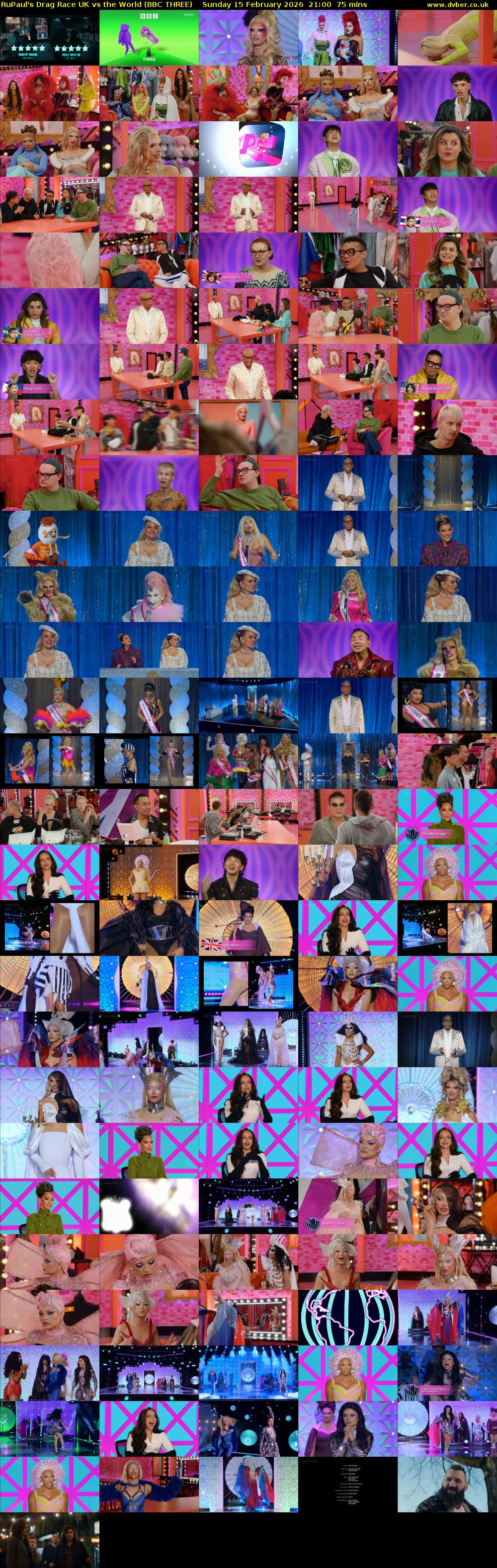RuPaul's Drag Race UK vs The World (BBC THREE) Sunday 15 February 2026 21:00 - 22:15