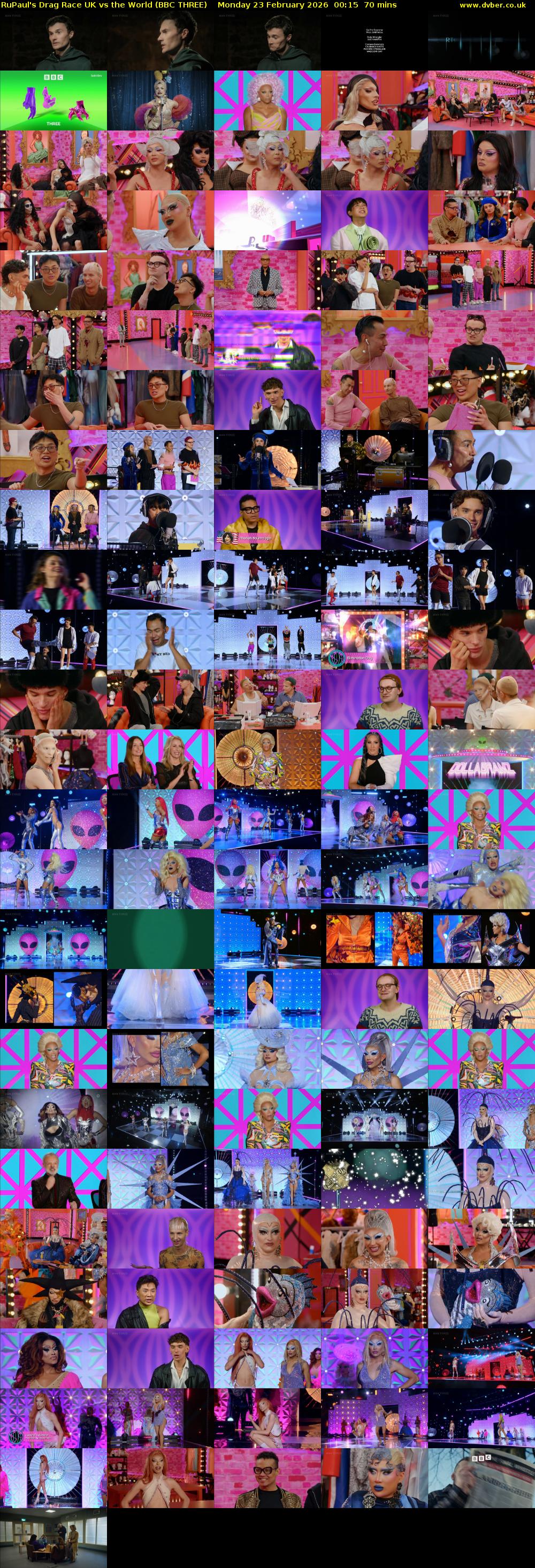 RuPaul's Drag Race UK vs The World (BBC THREE) Monday 23 February 2026 00:15 - 01:25