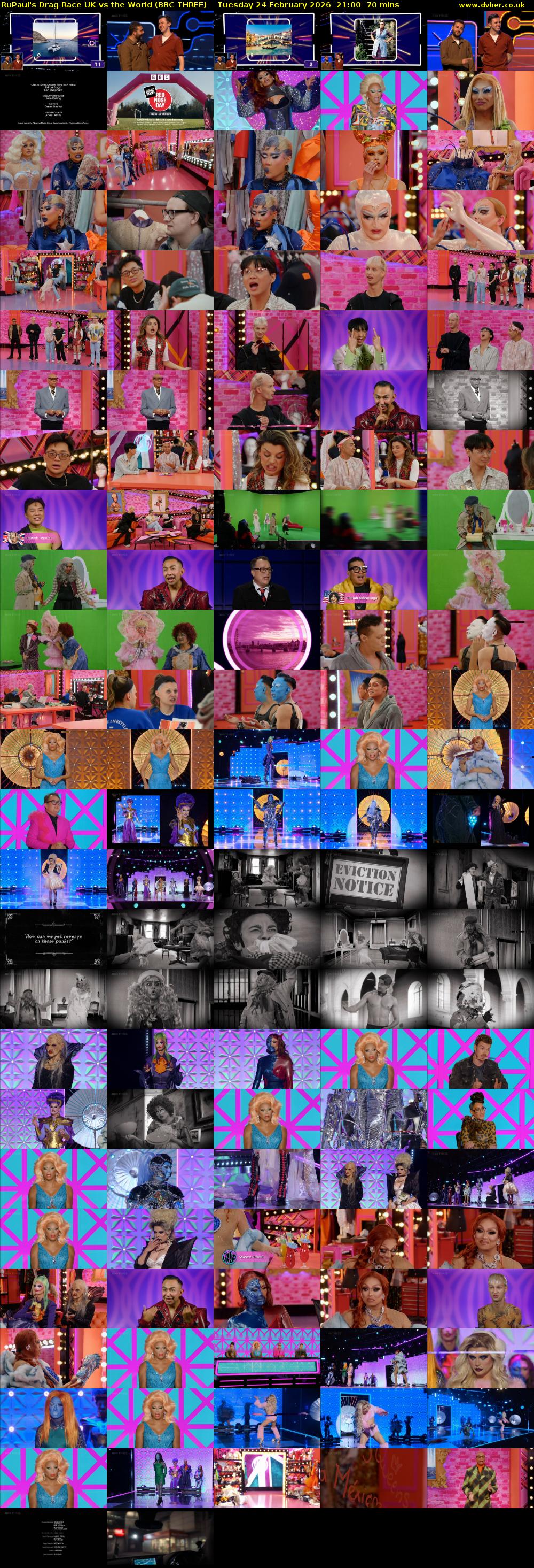 RuPaul's Drag Race UK vs The World (BBC THREE) Tuesday 24 February 2026 21:00 - 22:10