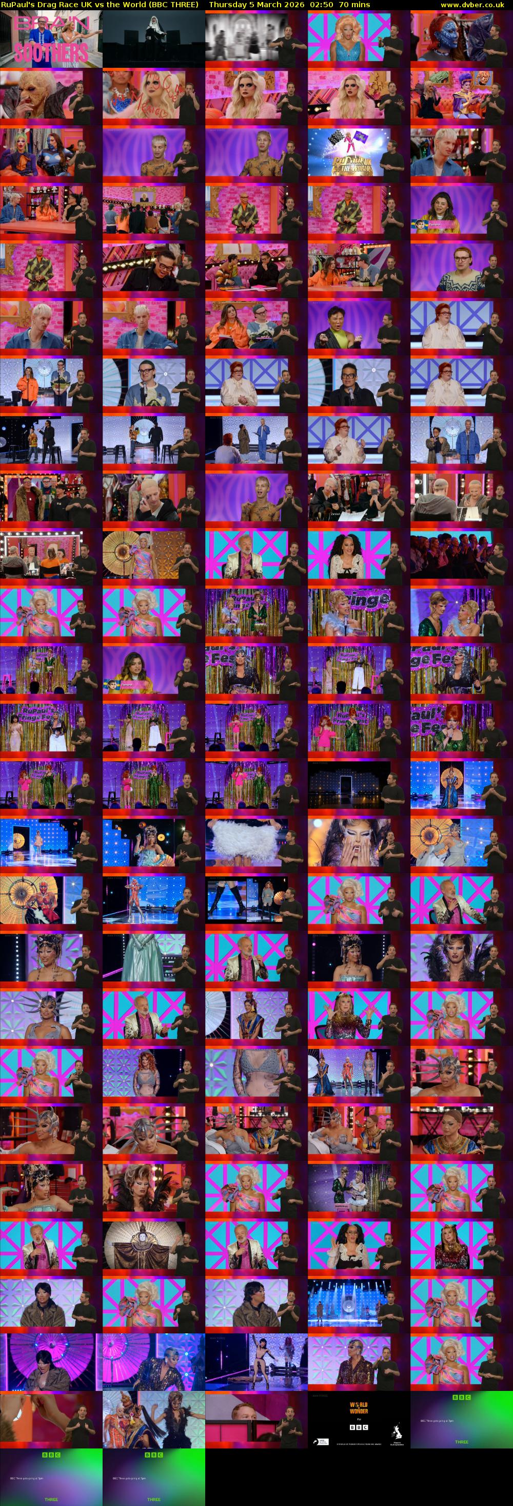 RuPaul's Drag Race UK vs The World (BBC THREE) Thursday 5 March 2026 02:50 - 04:00