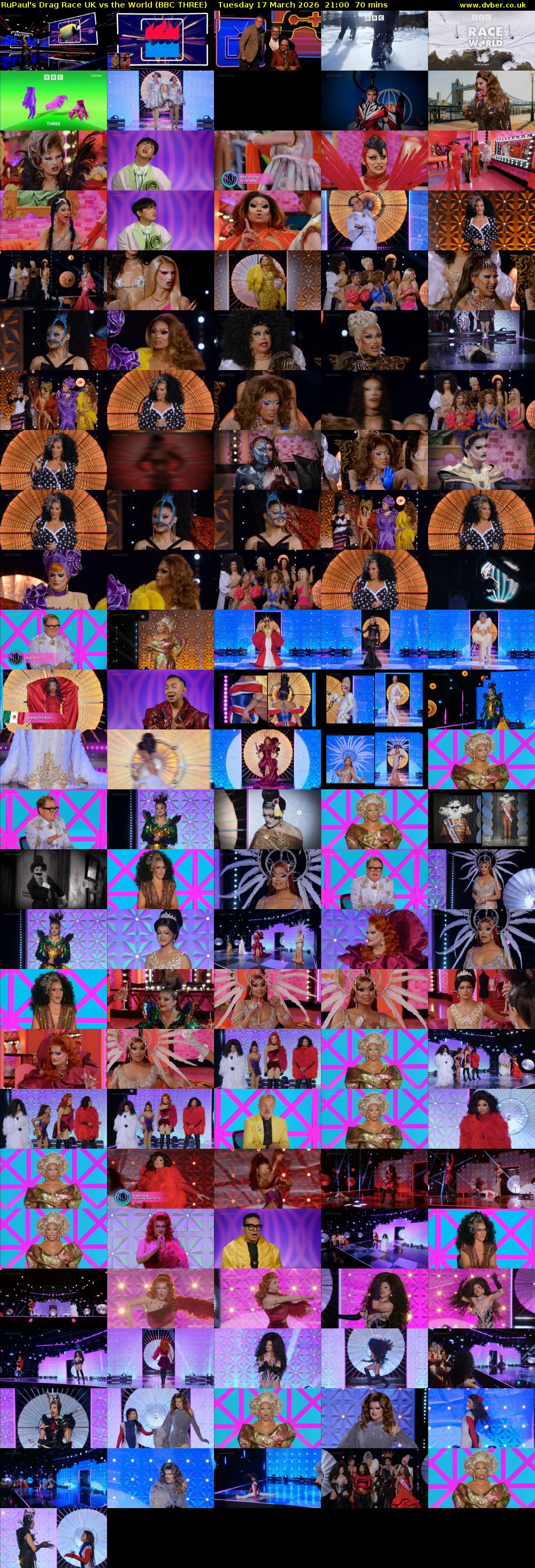 RuPaul's Drag Race UK vs The World (BBC THREE) Tuesday 17 March 2026 21:00 - 22:10