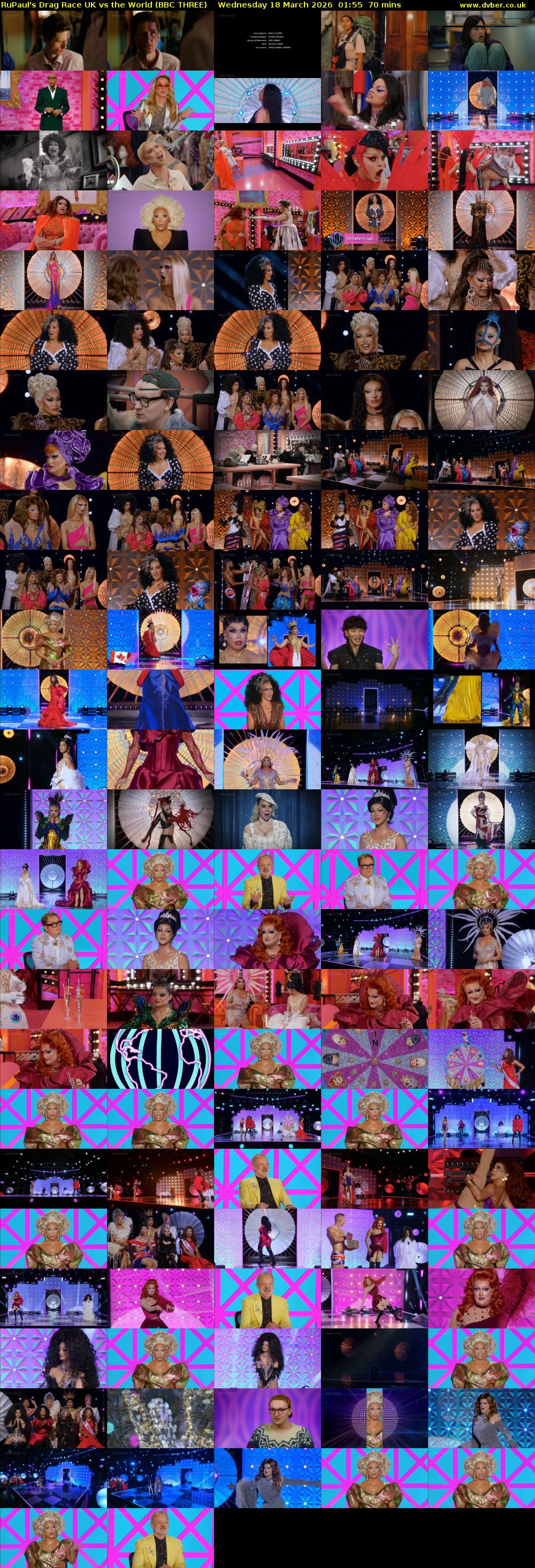 RuPaul's Drag Race UK vs The World (BBC THREE) Wednesday 18 March 2026 01:55 - 03:05