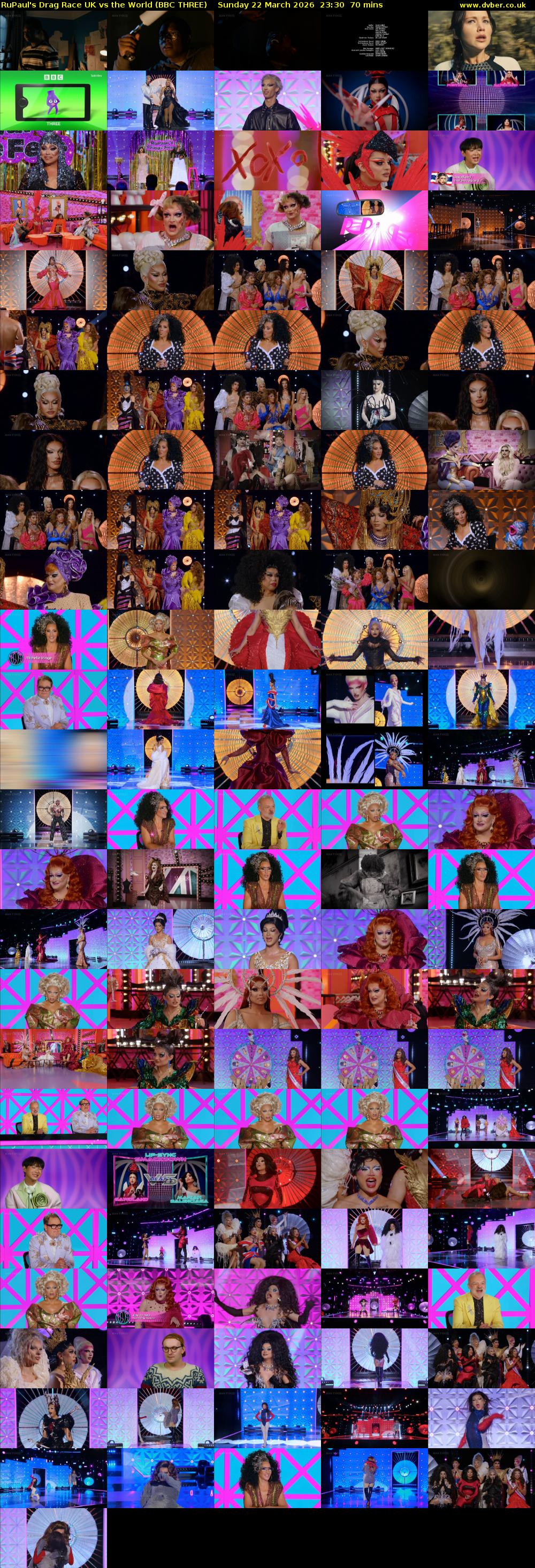 RuPaul's Drag Race UK vs The World (BBC THREE) Sunday 22 March 2026 23:30 - 00:40