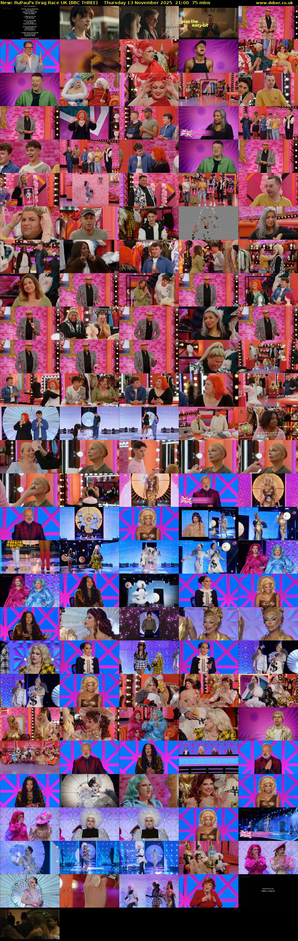 RuPaul's Drag Race UK (BBC THREE) Thursday 13 November 2025 21:00 - 22:15