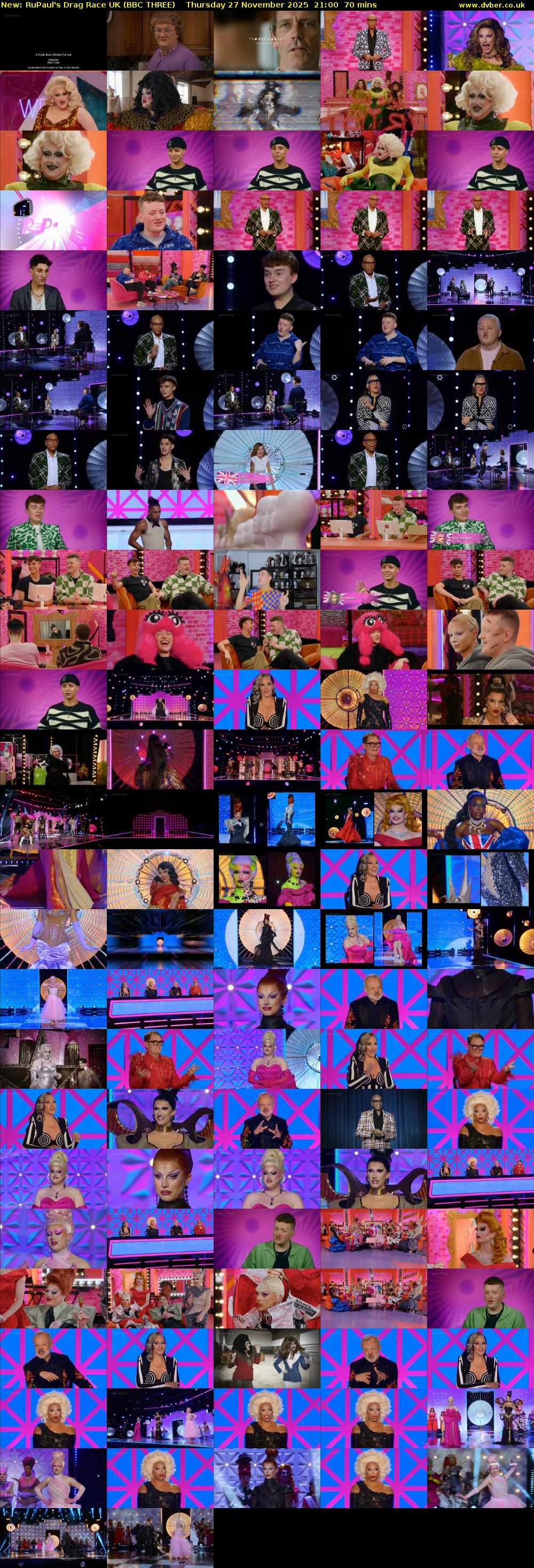 RuPaul's Drag Race UK (BBC THREE) Thursday 27 November 2025 21:00 - 22:10