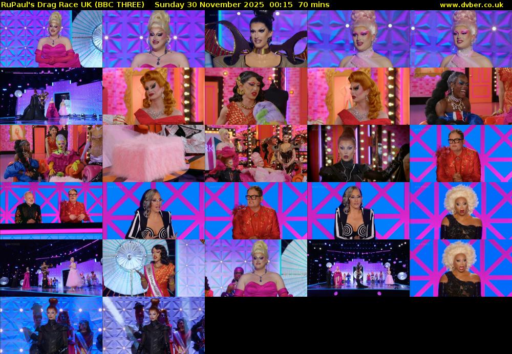 RuPaul's Drag Race UK (BBC THREE) Sunday 30 November 2025 00:15 - 01:25