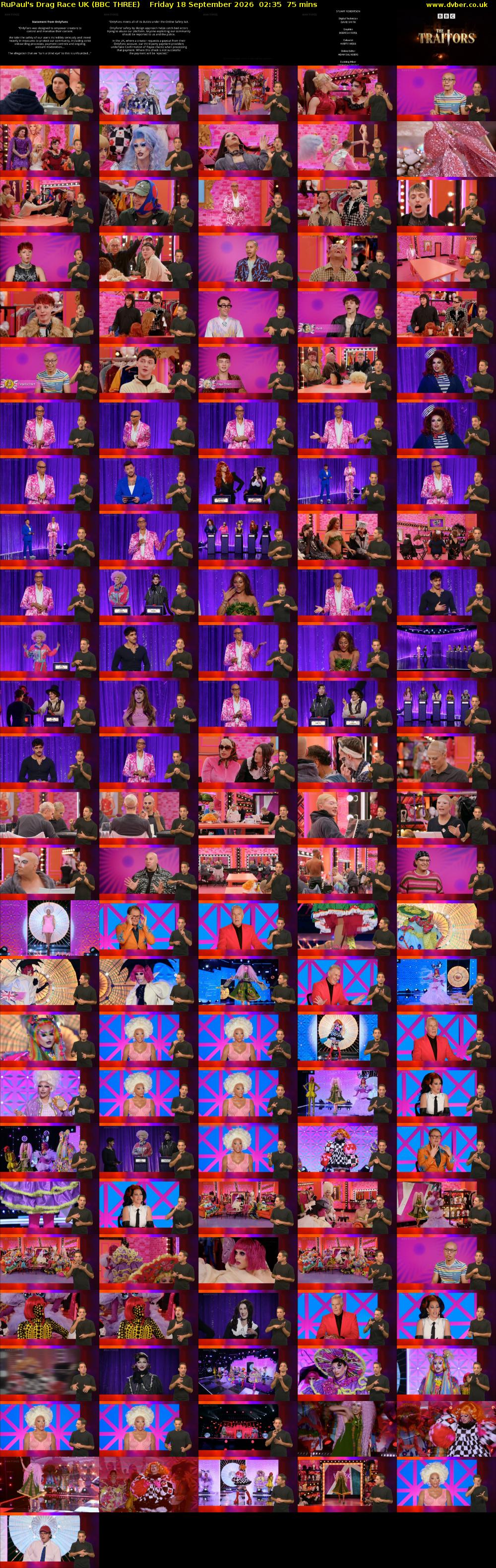 RuPaul's Drag Race UK (BBC THREE) Friday 18 September 2026 02:35 - 03:50