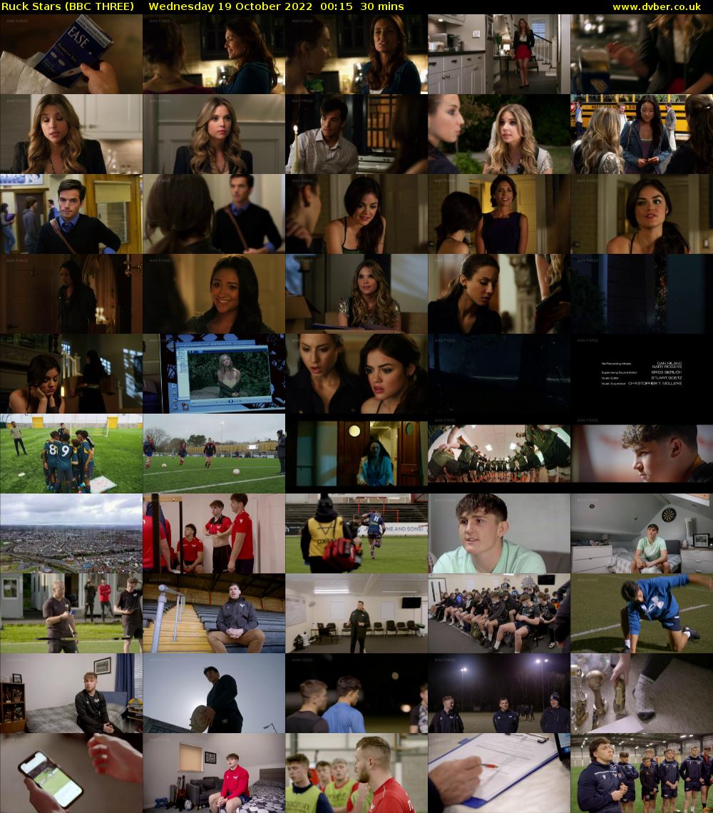 Ruck Stars (BBC THREE) Wednesday 19 October 2022 00:15 - 00:45