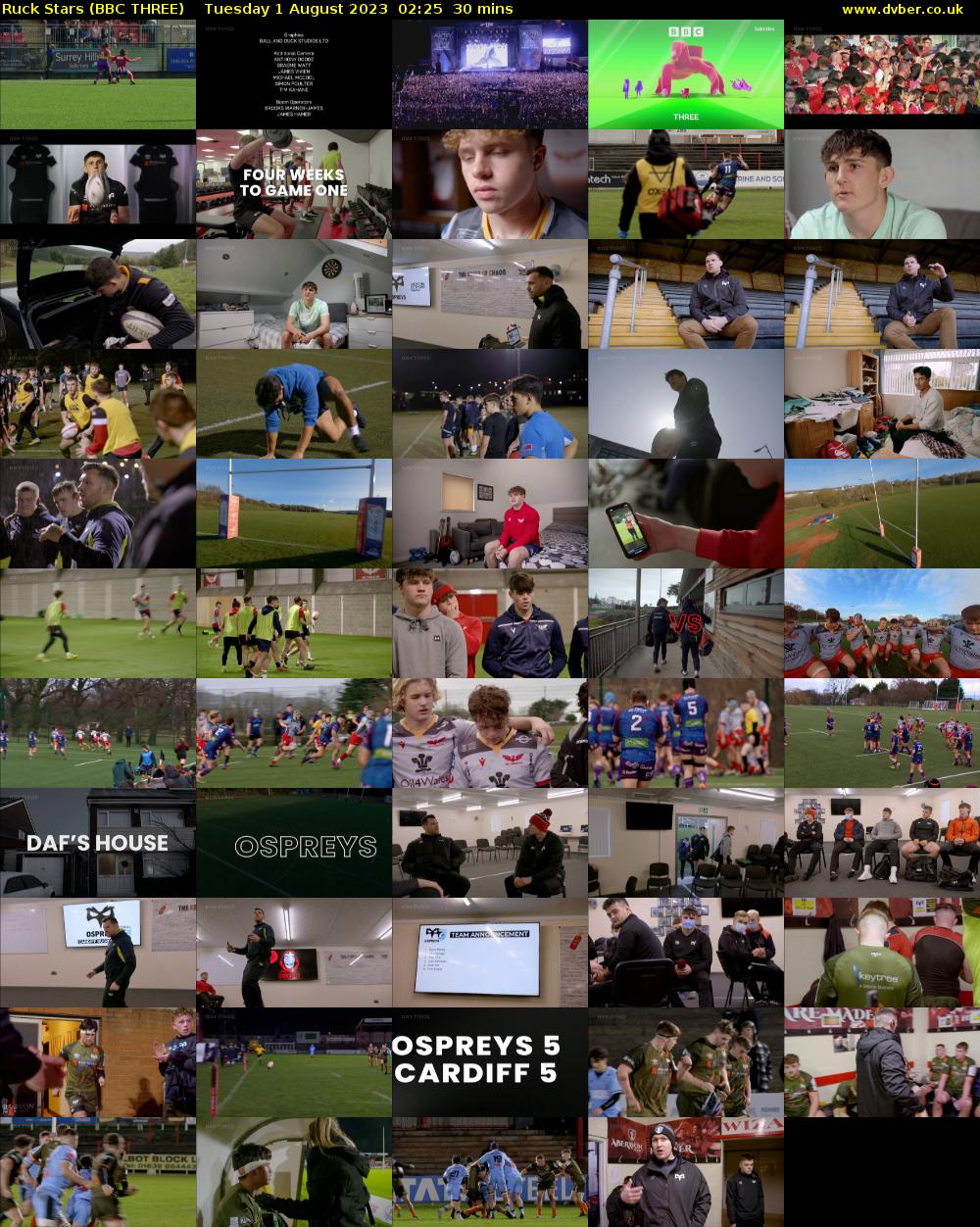 Ruck Stars (BBC THREE) Tuesday 1 August 2023 02:25 - 02:55