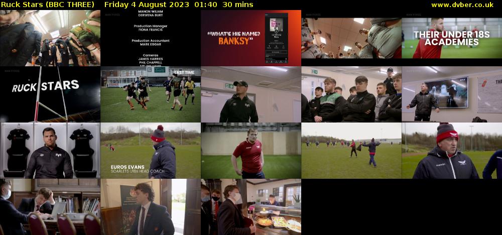 Ruck Stars (BBC THREE) Friday 4 August 2023 01:40 - 02:10