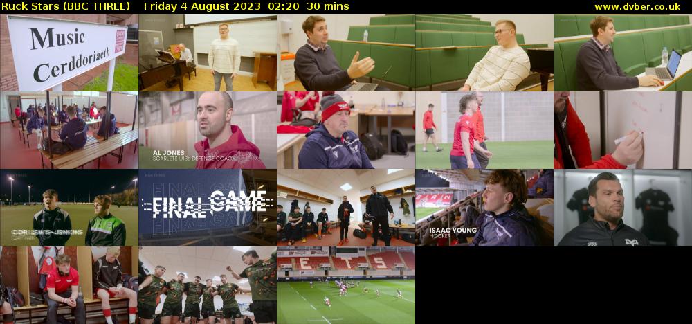 Ruck Stars (BBC THREE) Friday 4 August 2023 02:20 - 02:50