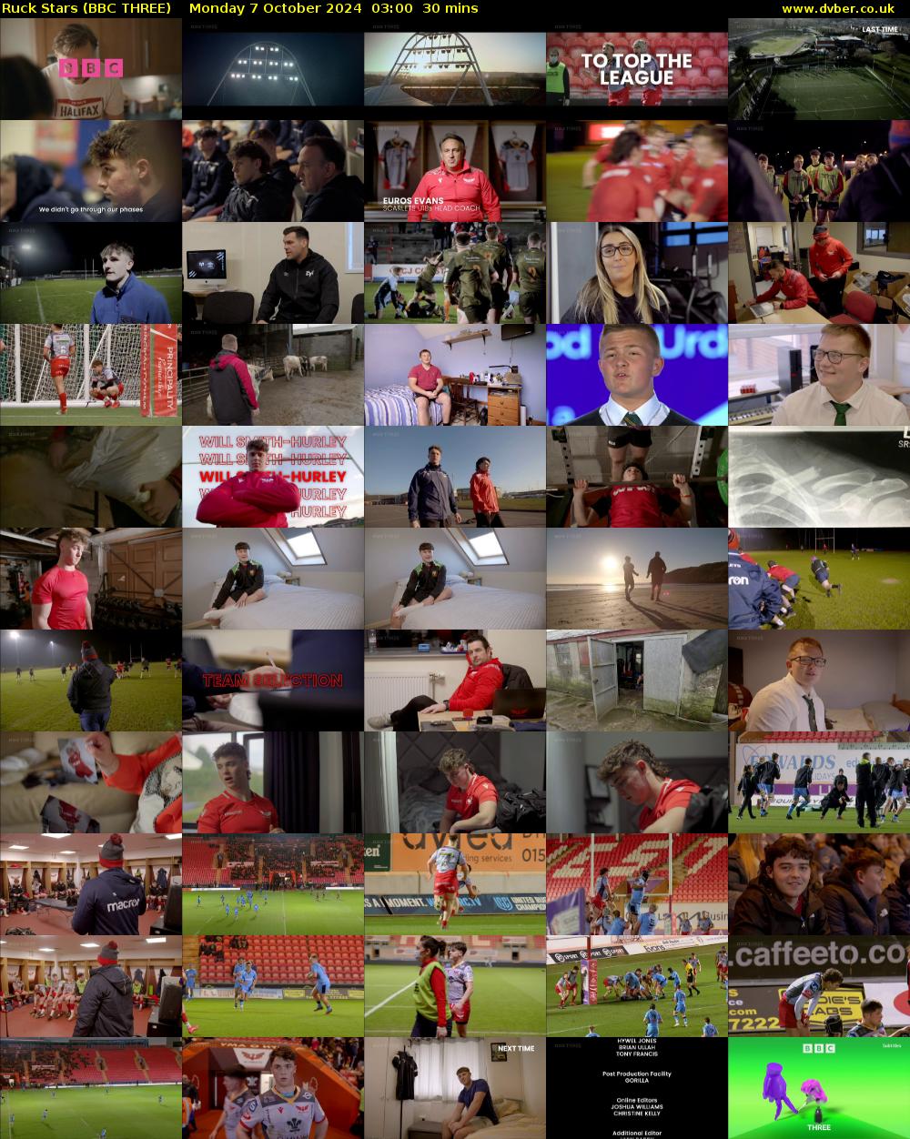 Ruck Stars (BBC THREE) Monday 7 October 2024 03:00 - 03:30