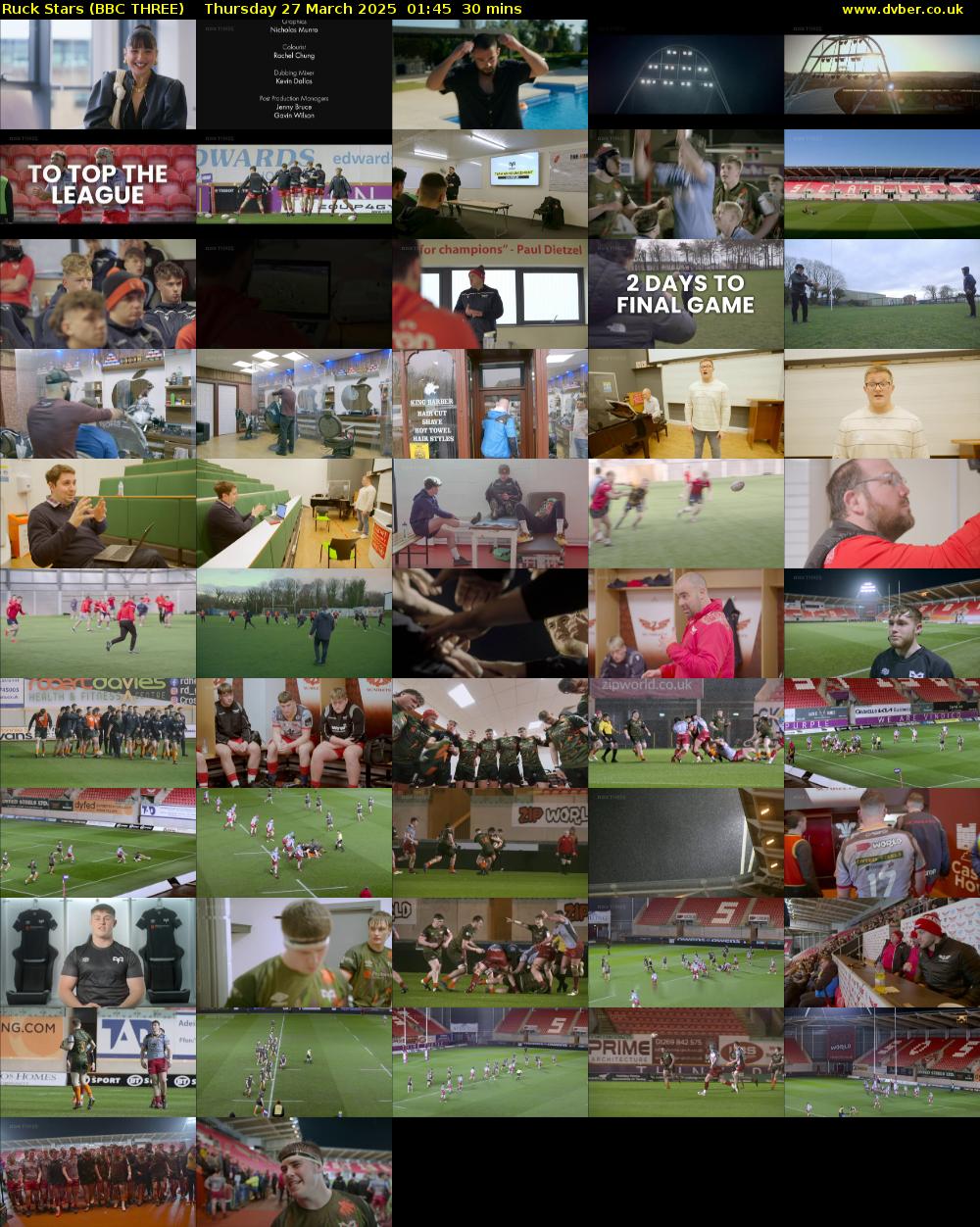 Ruck Stars (BBC THREE) Thursday 27 March 2025 01:45 - 02:15
