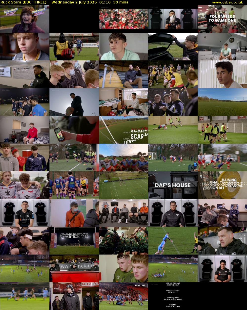 Ruck Stars (BBC THREE) Wednesday 2 July 2025 01:10 - 01:40