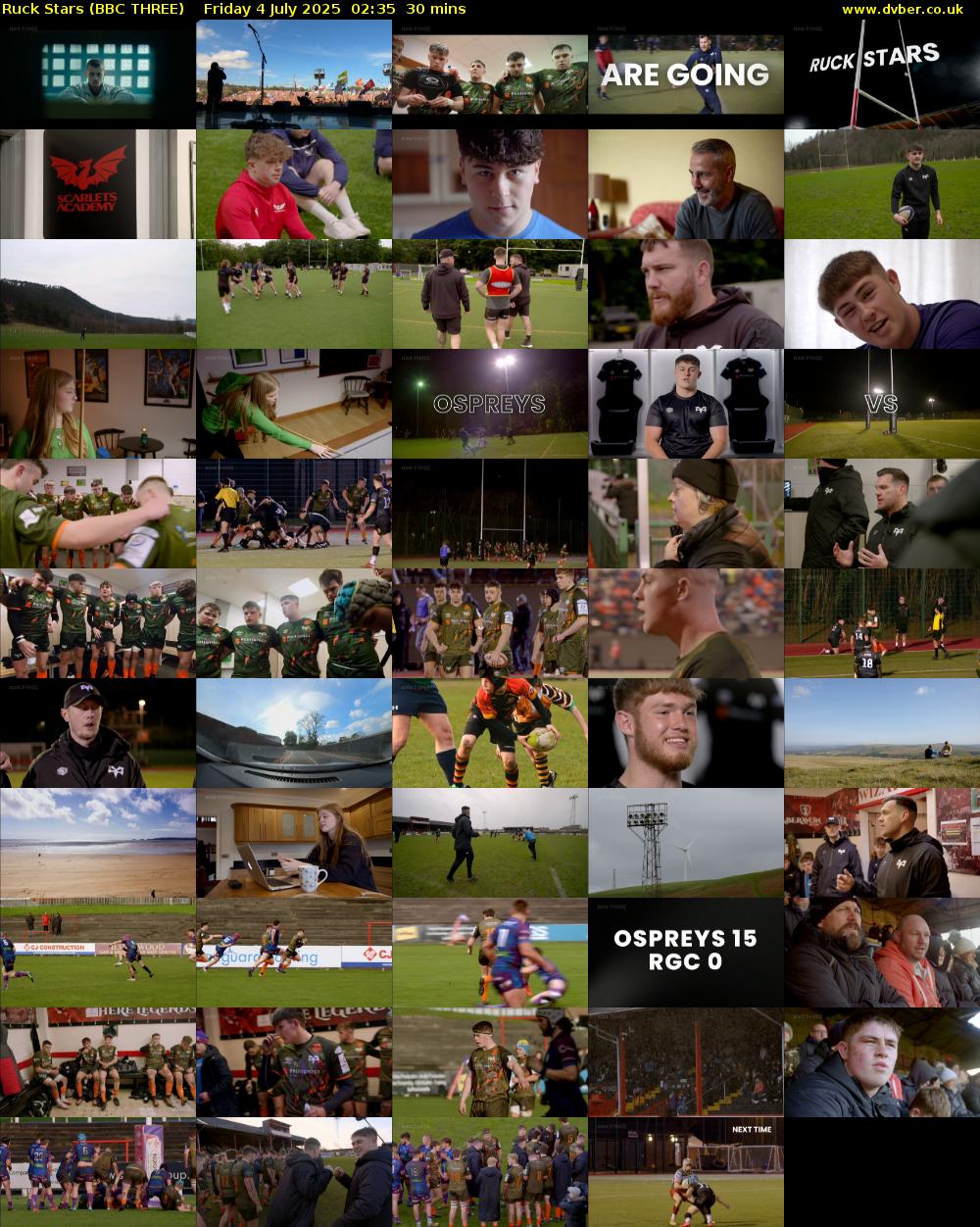 Ruck Stars (BBC THREE) Friday 4 July 2025 02:35 - 03:05