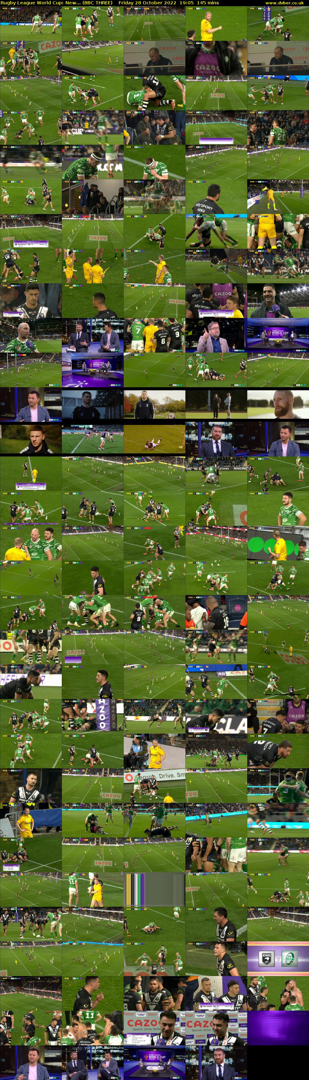 Rugby League World Cup: New... (BBC THREE) Friday 28 October 2022 19:05 - 21:30