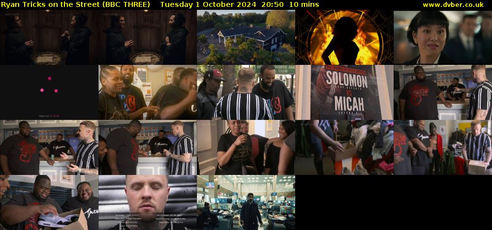 Ryan Tricks on the Street (BBC THREE) Tuesday 1 October 2024 20:50 - 21:00