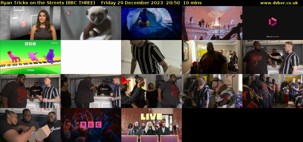 Ryan Tricks on the Streets (BBC THREE) Friday 29 December 2023 20:50 - 21:00