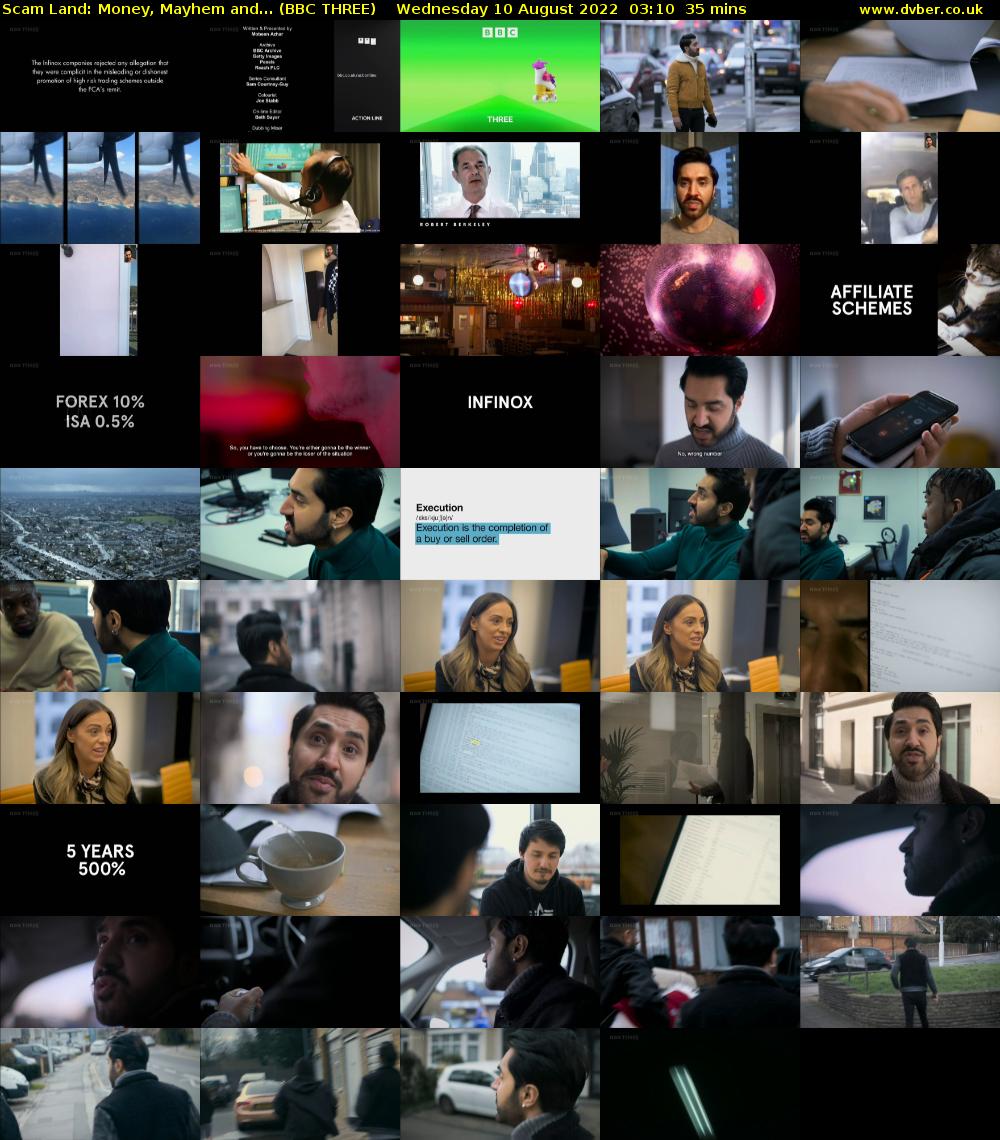 Scam Land: Money, Mayhem and... (BBC THREE) Wednesday 10 August 2022 03:10 - 03:45