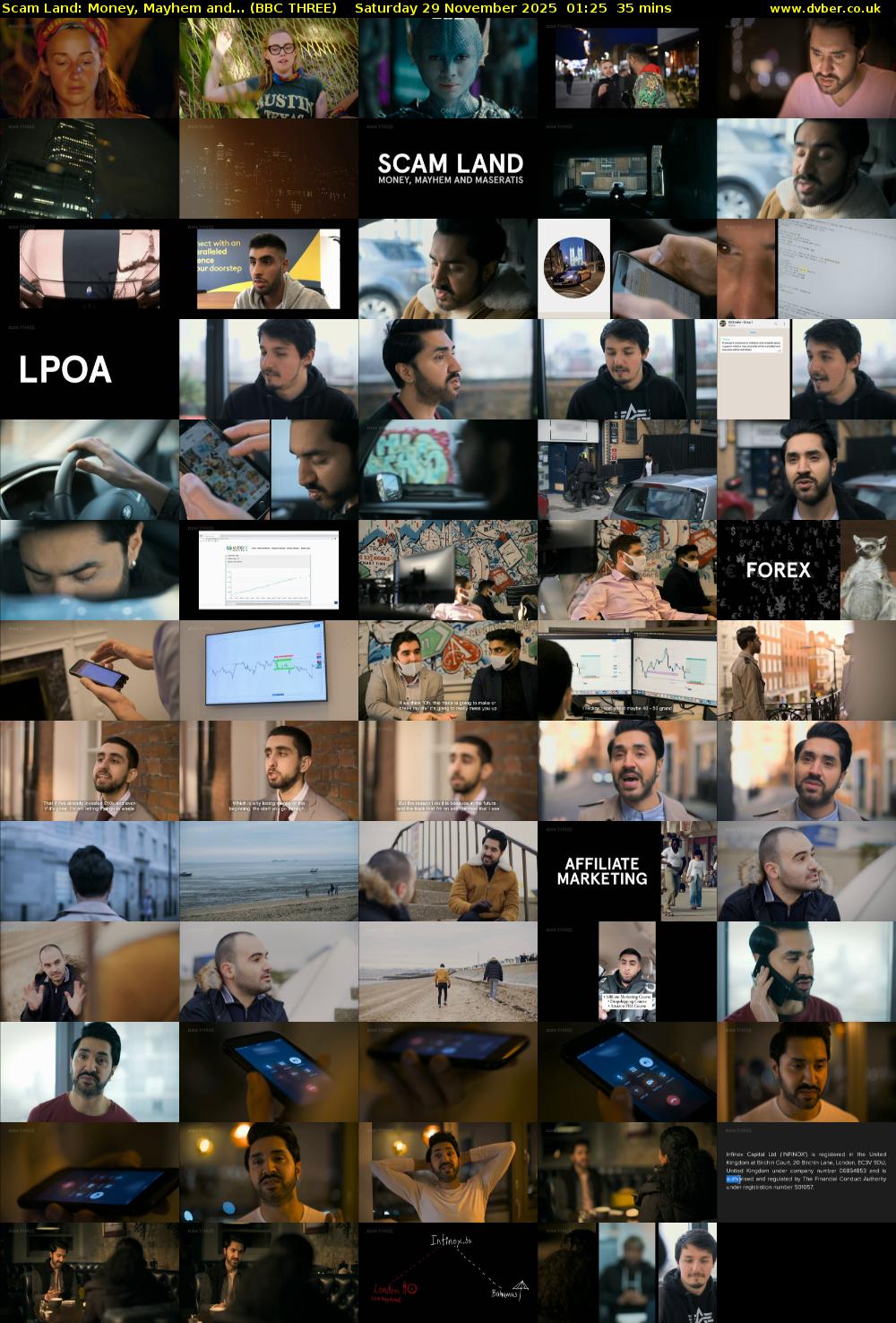 Scam Land: Money, Mayhem and... (BBC THREE) Saturday 29 November 2025 01:25 - 02:00