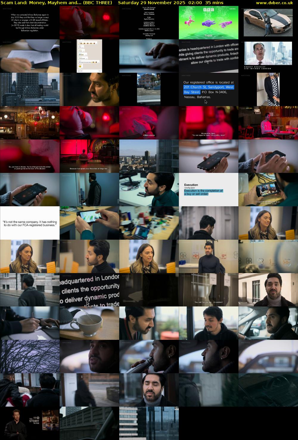 Scam Land: Money, Mayhem and... (BBC THREE) Saturday 29 November 2025 02:00 - 02:35