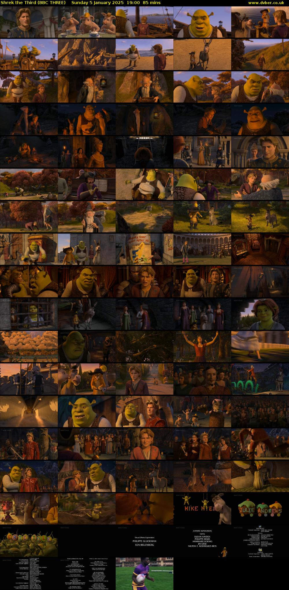Shrek the Third (BBC THREE) Sunday 5 January 2025 19:00 - 20:25